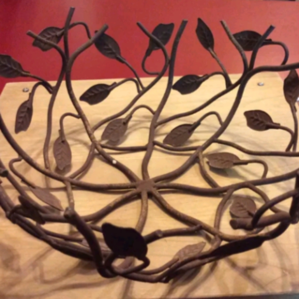 Twisted vine iron bowl